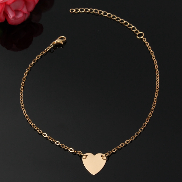Love Heart Ankle Chain, Alloy Foot Chain