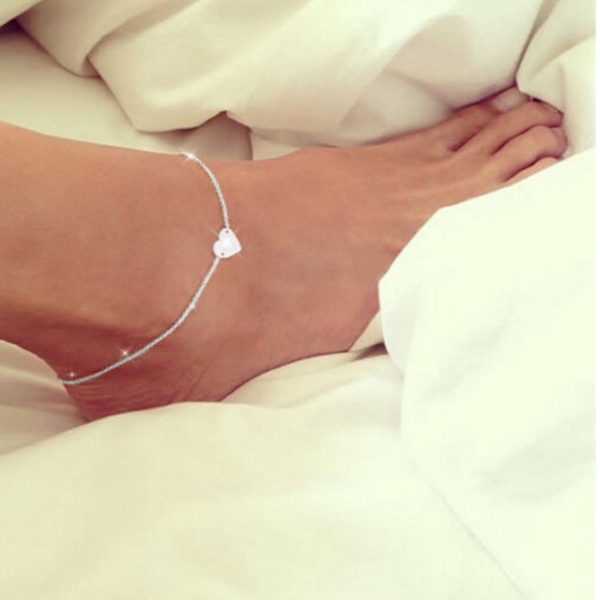 Love Heart Ankle Chain, Alloy Foot Chain